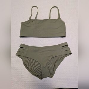 Athleta Olive Green Strappy Two-Piece Bikini